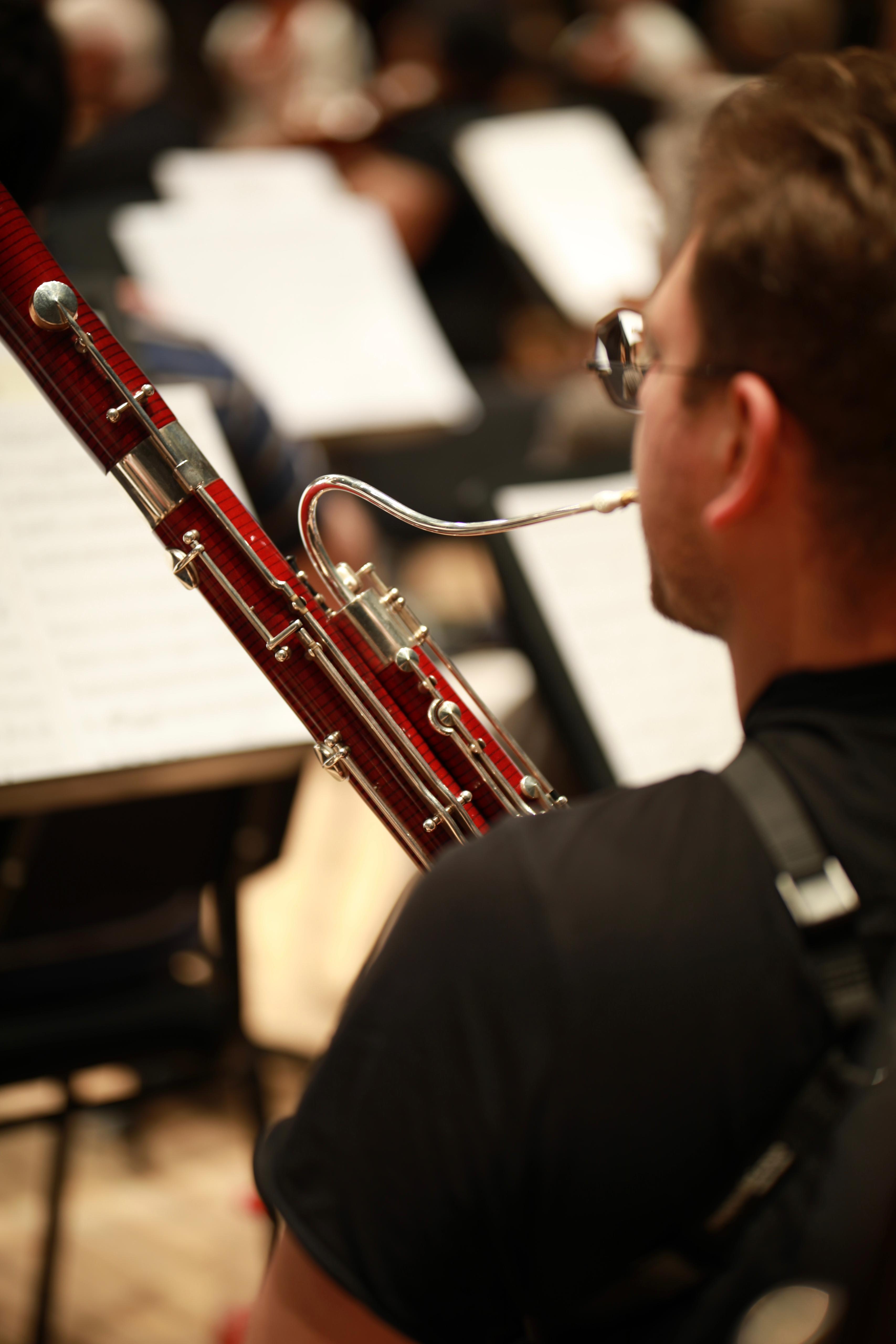 Bassoonist in rehearsal
